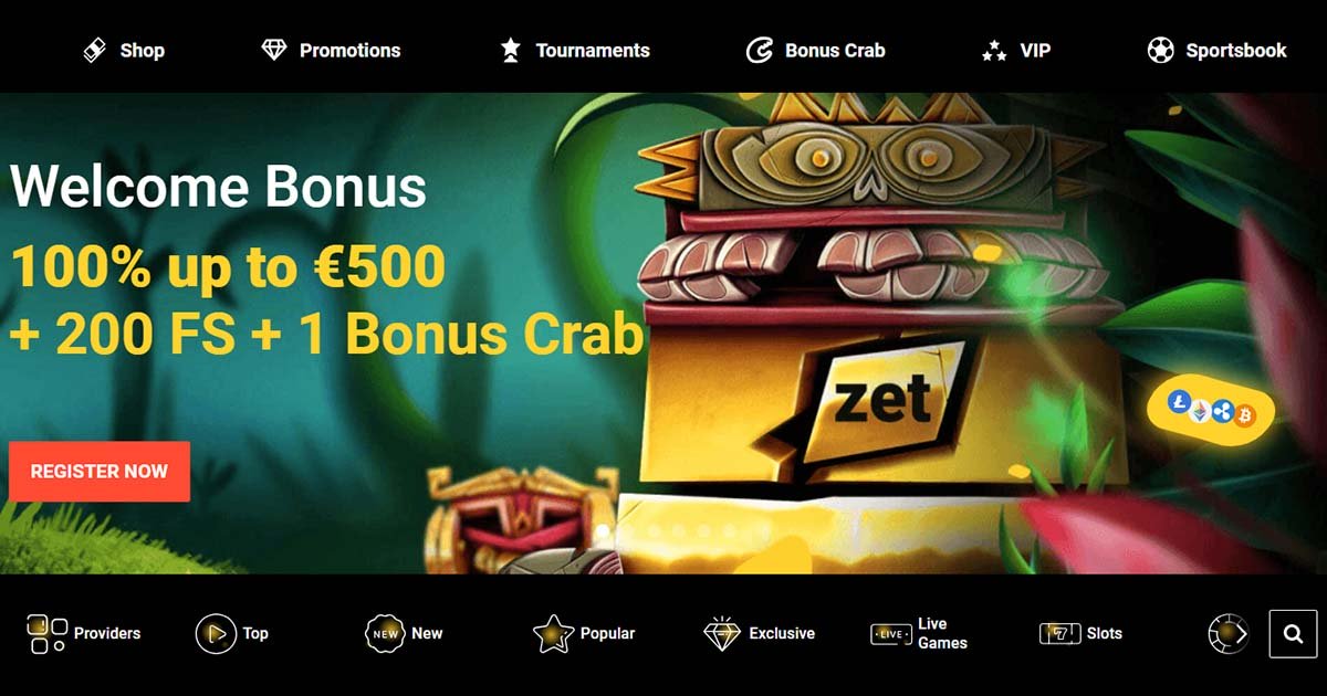 zet casino, online casino, homepage