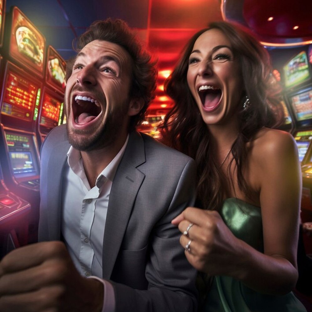 smiling men, casino, roulette